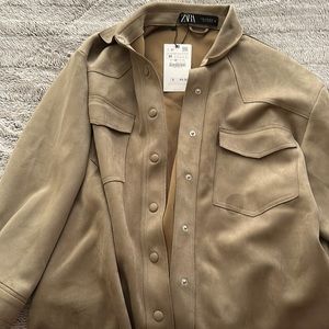 Suede Zara button down. New never worn